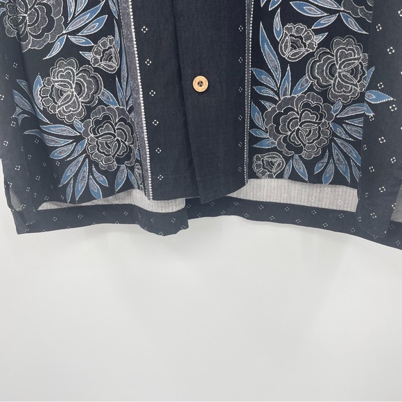 Tommy Bahama 100% Silk Shirt Button Down Short Sleeve Blue & White Sz Large - Picture 4 of 9
